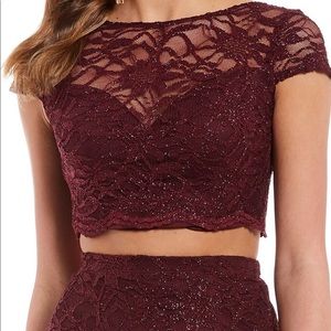Two-Piece Maroon Dress